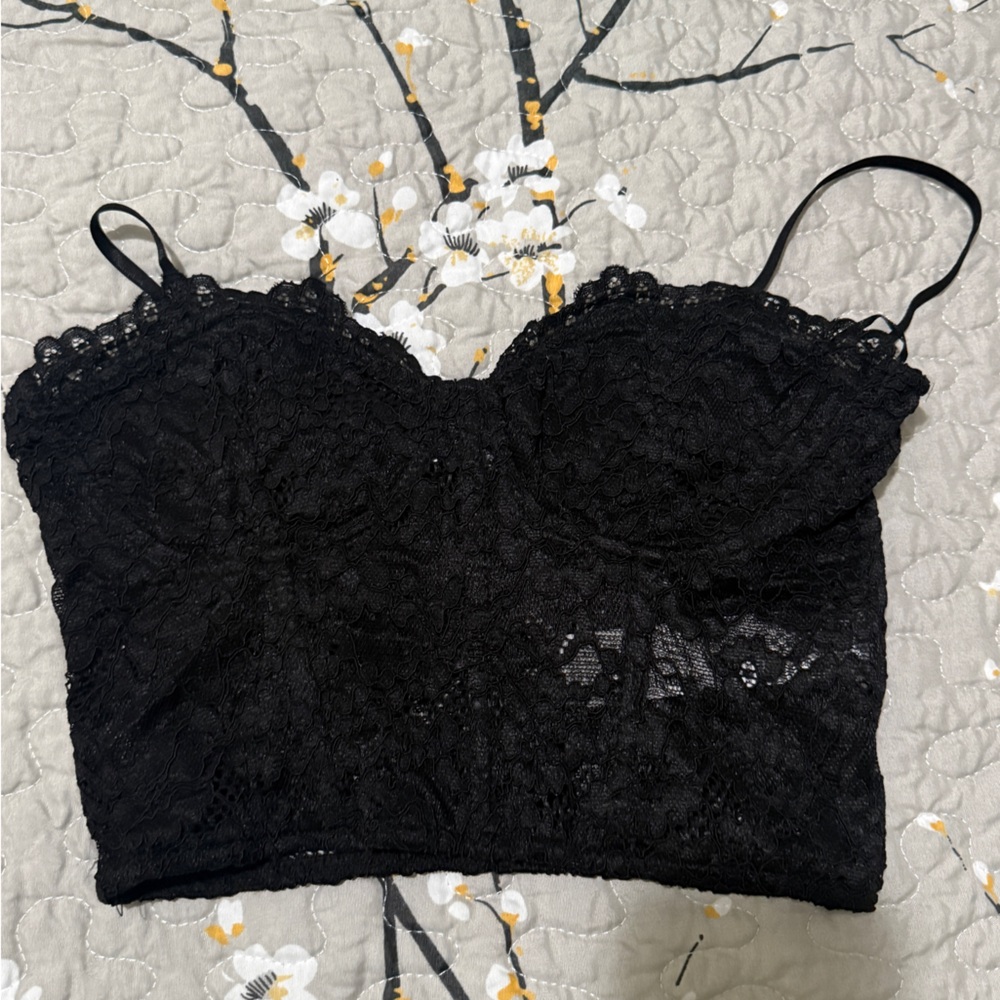 NWOT Zara Elegant Black Lace Bralette/ SZ Small